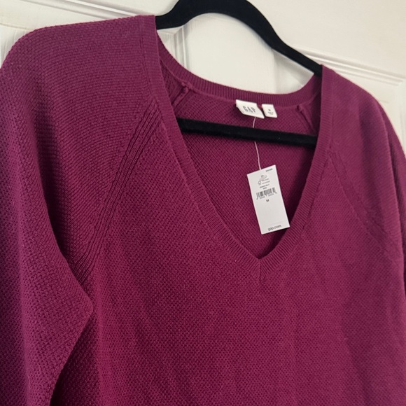 Deep Red V-Neck Sweater - Picture 3 of 5